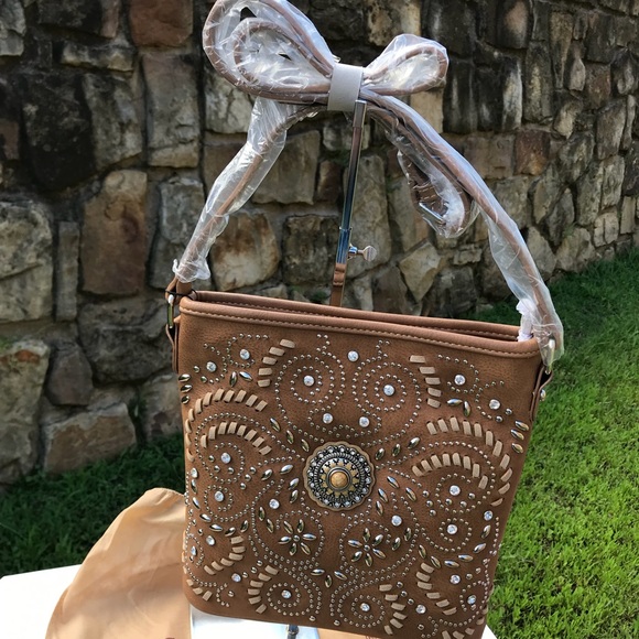 Montana West Handbags - Montana West Concho Brown Crossbody